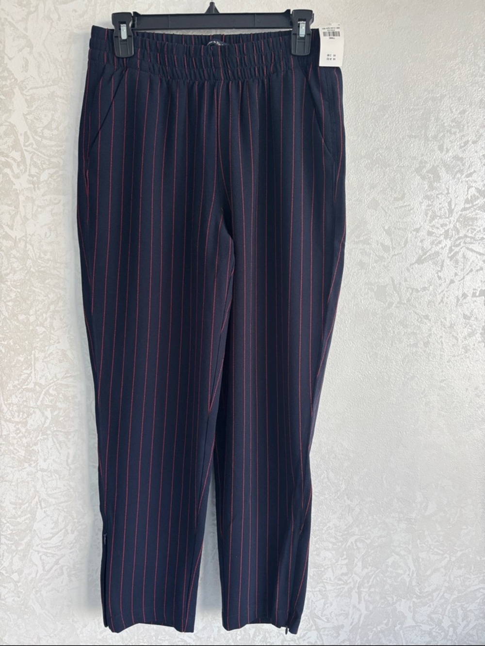 NWT Abercrombie&Fitch Pull-on Striped Pants in Navy Blue size S